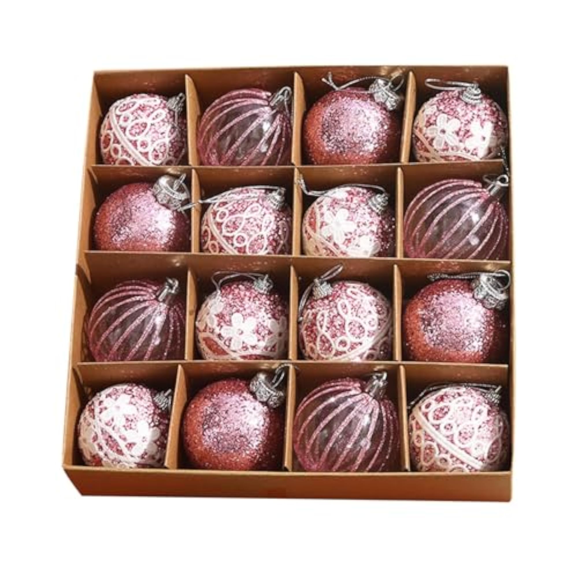 16x Christmas Ball Ornaments Charm Pendants